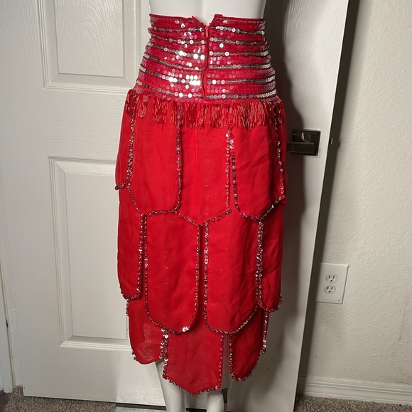 Vintage Sequin beaded fringe Skirt - Picture 7 of 12
